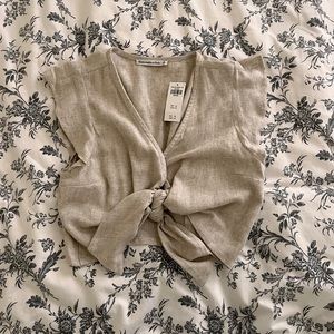 Abercrombie Cropped Linen Shirt